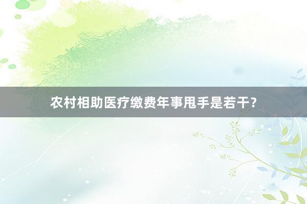 农村相助医疗缴费年事甩手是若干？